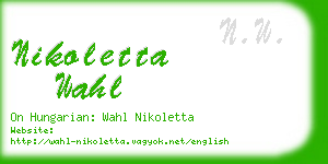 nikoletta wahl business card